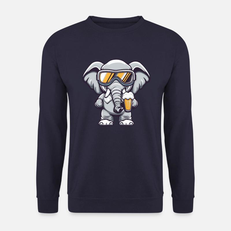 Elefant Apres Ski Bier Comic - Unisex Pullover - Navy