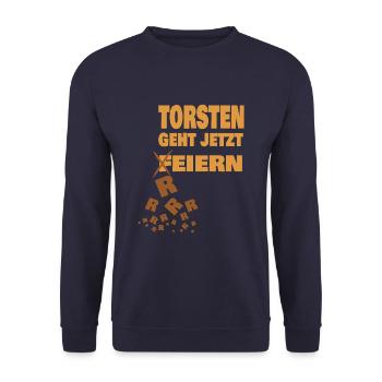 Feiern torsten Reiern Kotzen übergeben - Unisex Pullover - Navy - Vorne - Alina (178cm) & Michal (187cm)