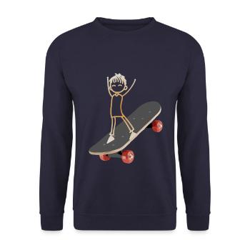Skateur skateboard - Sweat-shirt Unisexe - marine - Devant - Alina (178cm) & Michal (187cm)