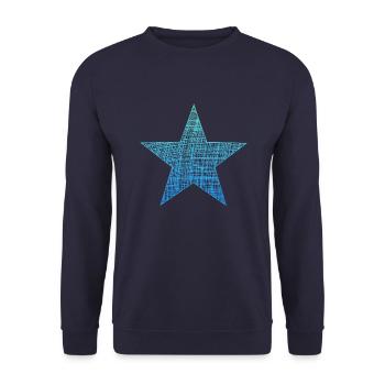 blue star, blauer Stern - Unisex Pullover - Navy - Vorne - Alina (178cm) & Michal (187cm)
