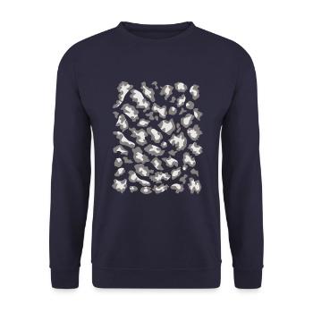Snow leopard pattern light - Unisex Sweatshirt - navy - Front - Alina (178cm) & Michal (187cm)