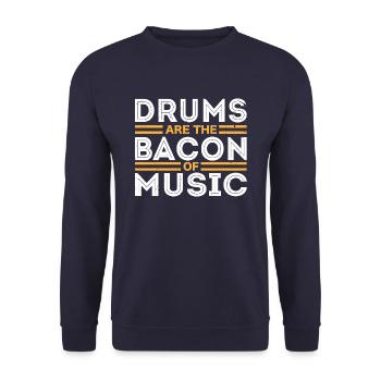 Les tambours sont le bacon de la musique Pour le batteur Drumming - Sweat-shirt Unisexe - marine - Devant - Alina (178cm) & Michal (187cm)