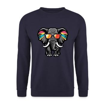 Elephant Cool Comic - Unisex Sweatshirt - navy - Front - Alina (178cm) & Michal (187cm)