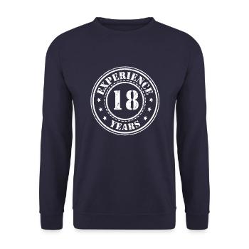 18 years of experience - Unisex Sweatshirt - navy - Front - Alina (178cm) & Michal (187cm)