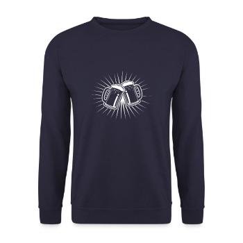 biergläser weiß - Unisex Pullover - Navy - Vorne - Alina (178cm) & Michal (187cm)