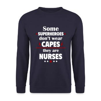 Certains héros ne portent pas de capes, les infirmières - Sweat-shirt Unisexe - marine - Devant - Alina (178cm) & Michal (187cm)