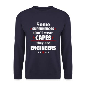 Some heroes don't wear capes, engineers - Unisex Sweatshirt - navy - Front - Alina (178cm) & Michal (187cm)