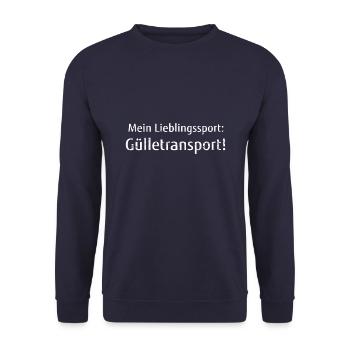 Mein Lieblingssport Gülletransport Jauche fahren - Unisex Pullover - Navy - Vorne - Alina (178cm) & Michal (187cm)