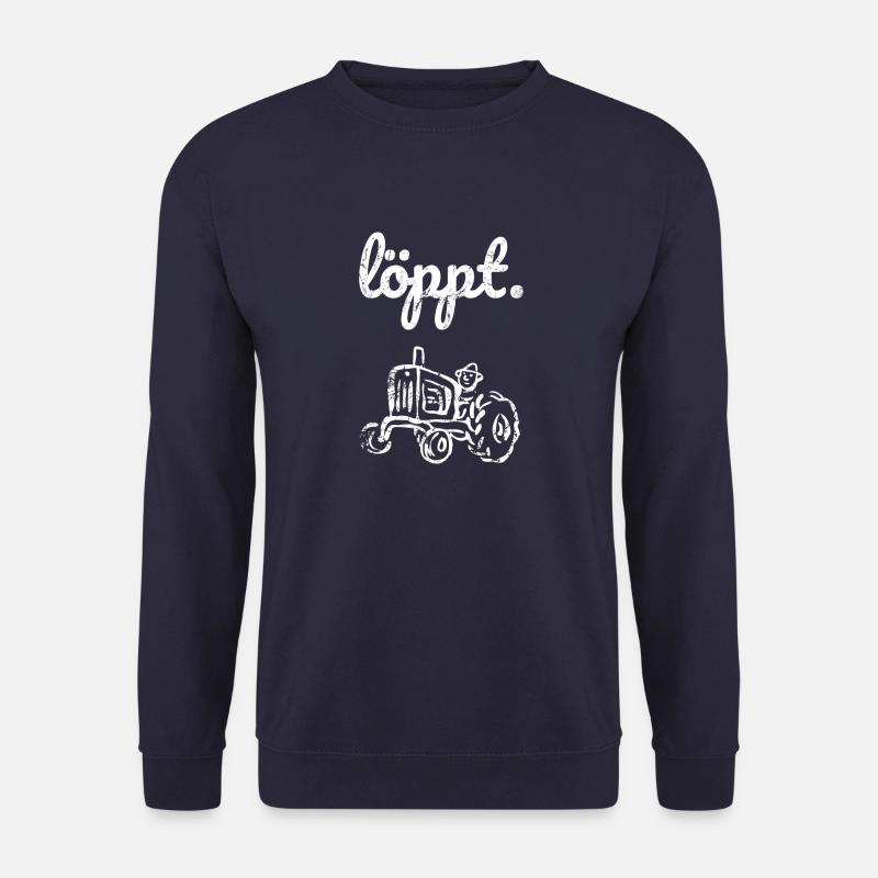 Löppt alter Trecker Traktor Norddeutschland Norden - Unisex Pullover - Navy
