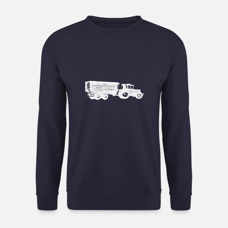 Traktor mit Anhänger Trecker Landwirt Geschenk - Unisex Pullover - Navy