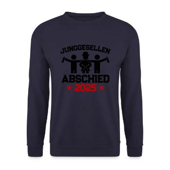 Junggesellenabschied 2025 Jga Team - Unisex Pullover - Navy - Vorne - Alina (178cm) & Michal (187cm)