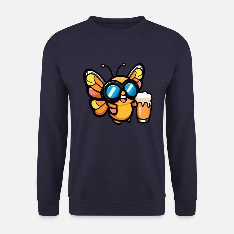 Butterfly Après Ski Beer Comic - Unisex Sweatshirt - navy