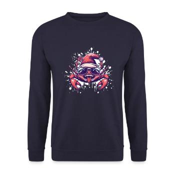Crab Crab Christmas Funny - Unisex Sweatshirt - navy - Front - Alina (178cm) & Michal (187cm)
