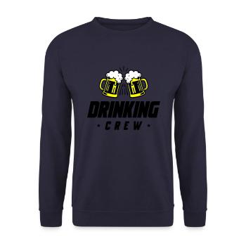 Drinking Crew Bier - Unisex Pullover - Navy - Vorne - Alina (178cm) & Michal (187cm)