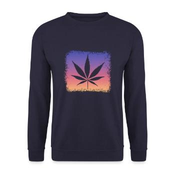 Weed, Kiffen, Kiffer, Stoner - Unisex Pullover - Navy - Vorne - Alina (178cm) & Michal (187cm)
