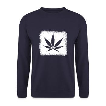 Kiffen Weed Ganja - Unisex Pullover - Navy - Vorne - Alina (178cm) & Michal (187cm)