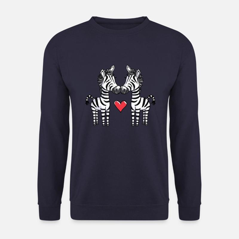 Zebra Paar Herz - Unisex Pullover - Navy