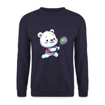 Joueur de tennis Polar Bear - Humour amusant sur le - Sweat-shirt Unisexe - marine - Devant - Alina (178cm) & Michal (187cm)