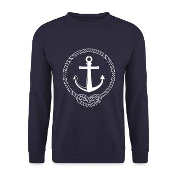 Anchor - Anchor - Maritim - Nautical - Unisex Sweatshirt - navy - Front - Alina (178cm) & Michal (187cm)