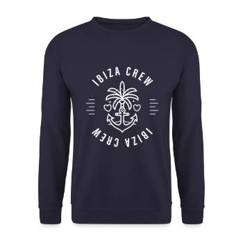 Ibiza Crew Anchor Palm Tree Love - Unisex Sweatshirt - navy - Front - Alina (178cm) & Michal (187cm)