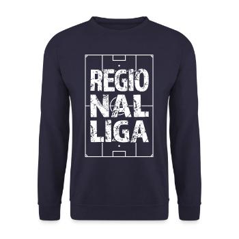 REGIONALLIGA in the football field - Unisex Sweatshirt - navy - Front - Alina (178cm) & Michal (187cm)
