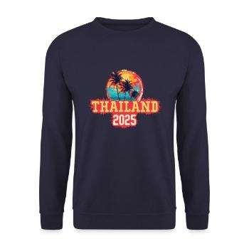 Thailand 2025 Palmen - Unisex Pullover - Navy - Vorne - Alina (178cm) & Michal (187cm)