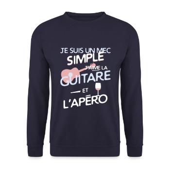 Guitariste - un mec simple - Sweat-shirt Unisexe - marine - Devant - Alina (178cm) & Michal (187cm)