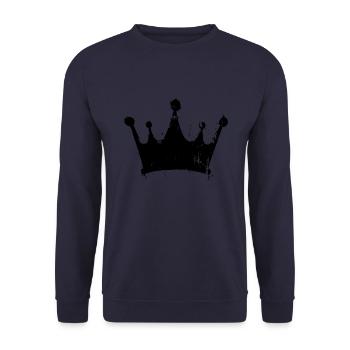 Krone Symbol Silhouette - Unisex Pullover - Navy - Vorne - Alina (178cm) & Michal (187cm)