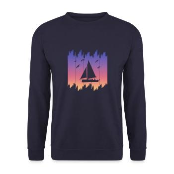 Segeln Segelboot Sailing - Unisex Pullover - Navy - Vorne - Alina (178cm) & Michal (187cm)