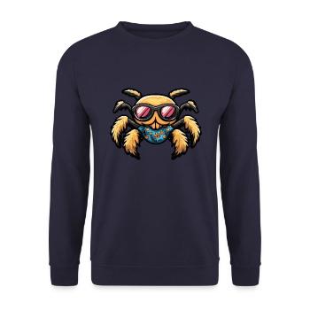 Tarentule Bande Dessinée Cool Été - Sweat-shirt Unisexe - marine - Devant - Alina (178cm) & Michal (187cm)
