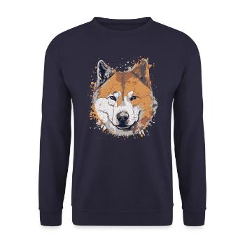 Akita - Unisex Sweatshirt - navy - Front - Alina (178cm) & Michal (187cm)