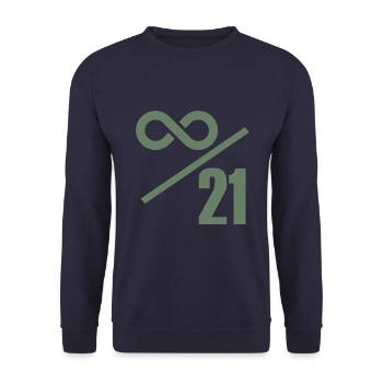 Bitcoin 21 Millionen Limit - Unendlich Wertvoll - Unisex Pullover - Navy - Vorne - Alina (178cm) & Michal (187cm)