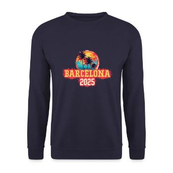 Palmiers de Barcelone 2025 - Sweat-shirt Unisexe - marine - Devant - Alina (178cm) & Michal (187cm)