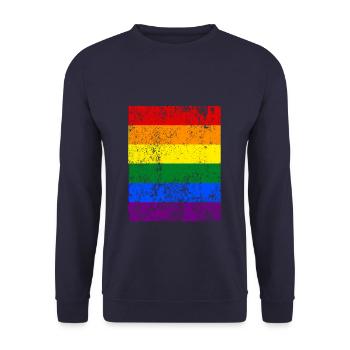 LGBT Rainbow Pride Rainbow - Unisex Sweatshirt - navy - Front - Alina (178cm) & Michal (187cm)
