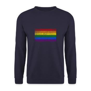 LGBT Rainbow Pride Rainbow - Unisex Sweatshirt - navy - Front - Alina (178cm) & Michal (187cm)