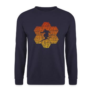 Skiing Ski fahren - Unisex Pullover - Navy - Vorne - Alina (178cm) & Michal (187cm)