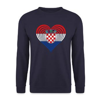 Kroatien, Croatia, Hrvatska - Unisex Pullover - Navy - Vorne - Alina (178cm) & Michal (187cm)