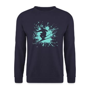 Skiing - Unisex Pullover - Navy - Vorne - Alina (178cm) & Michal (187cm)