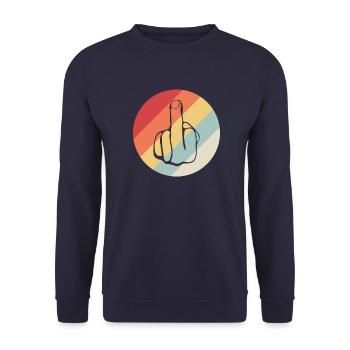 fuck you, fuck off, fucking, fuck, middlefinger - Unisex Pullover - Navy - Vorne - Alina (178cm) & Michal (187cm)