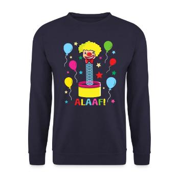 Alaaf Kölner Karneval Kostüm Clown lustig bunt - Unisex Pullover - Navy - Vorne - Alina (178cm) & Michal (187cm)