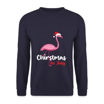 Christmas in July Flamingo - Sweat-shirt Unisexe - marine - Devant - Alina (178cm) & Michal (187cm)