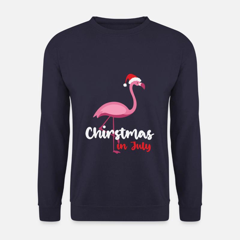 Christmas in July Flamingo - Unisex Pullover - Navy