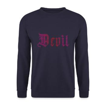Devil - Unisex Sweatshirt - navy - Front - Alina (178cm) & Michal (187cm)