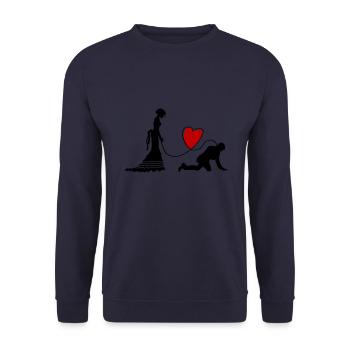 Wedding Newlyweds Heart Funny - Unisex Sweatshirt - navy - Front - Alina (178cm) & Michal (187cm)