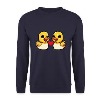 Duck Couple Valentine's Day - Unisex Sweatshirt - navy - Front - Alina (178cm) & Michal (187cm)