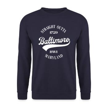 Baltimore - Unisex Sweatshirt - navy - Front - Alina (178cm) & Michal (187cm)