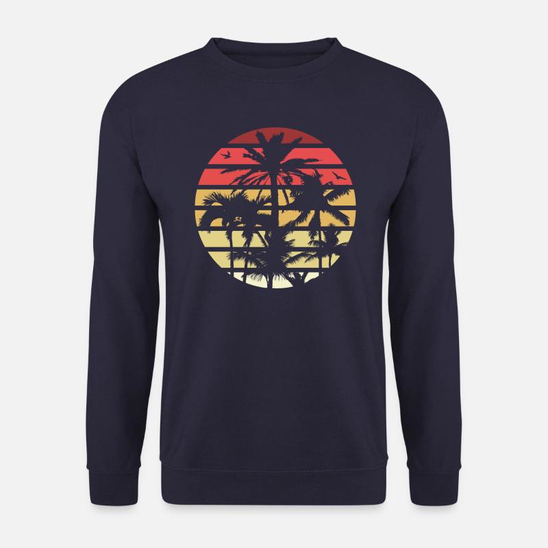 Palm Trees Retro Sun - Unisex Sweatshirt - navy