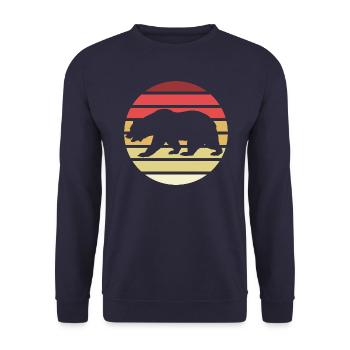 Bear - Unisex Sweatshirt - navy - Front - Alina (178cm) & Michal (187cm)