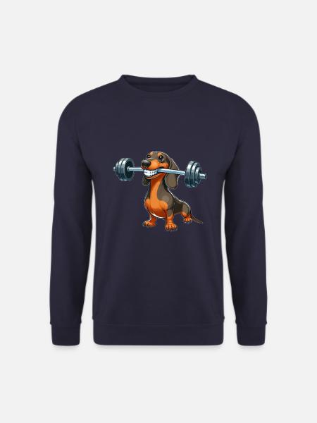Dackel Hantel Workout Fitness - Unisex Pullover - Navy