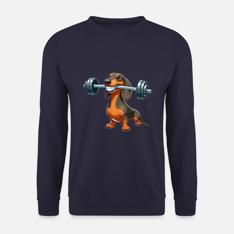 Dackel Hantel Workout Fitness - Unisex Pullover - Navy